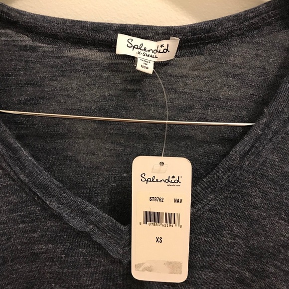 NWT Splendid Cozy Melange Jersey Top XS blue - Picture 9 of 11